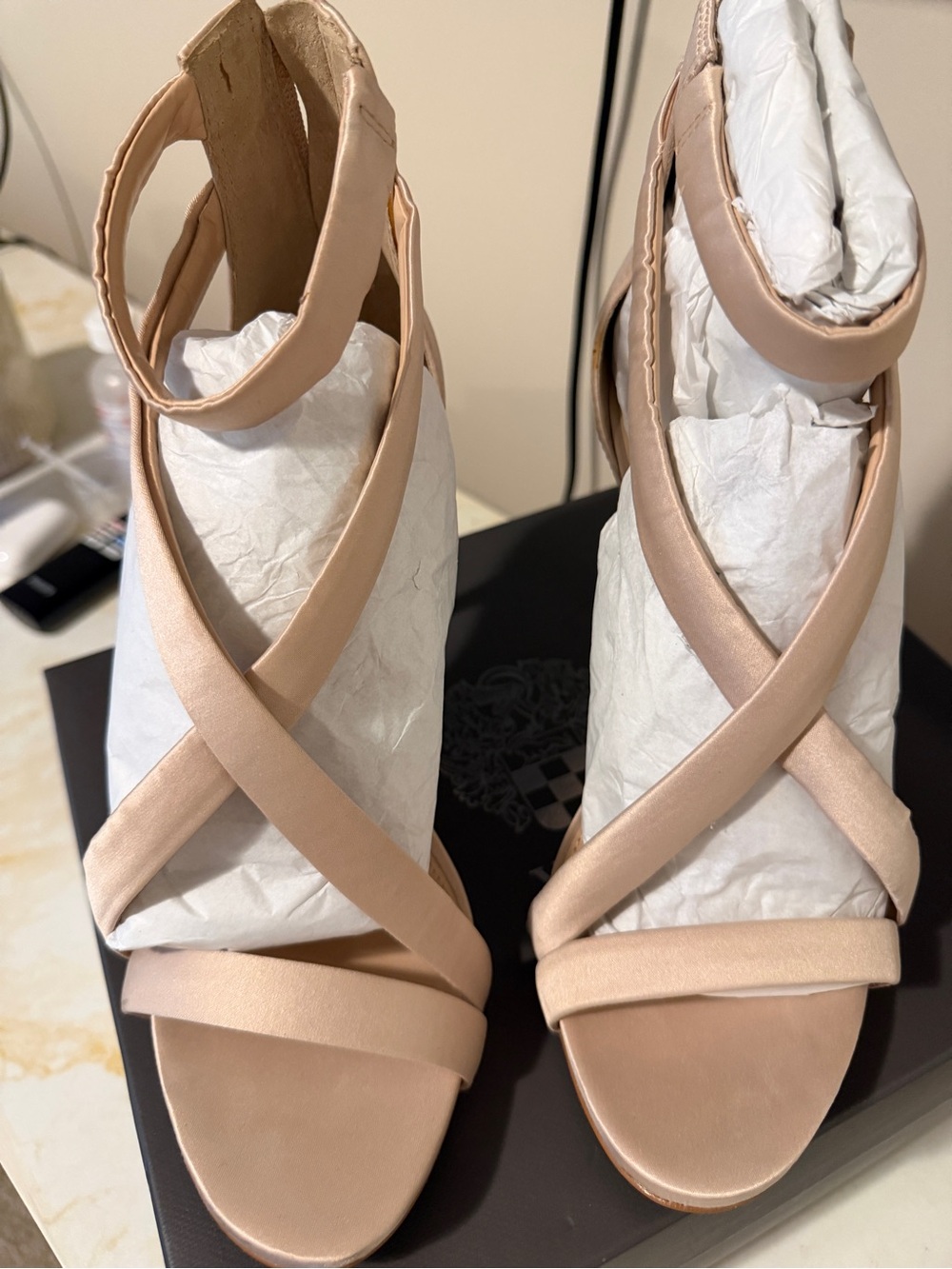 Vince Camuto Blush Strappy High Heel Sandals